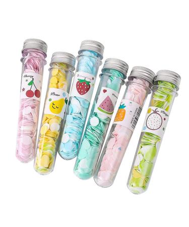 6 Boxes Portable Disposable Paper Soap Confetti Cleaning Washing Hand Bath Toiletry Paper Soap Sheets Petals Soap Flakes with Storage Tube for Kitchen Toilet Outdoor Travel Camping Hiking  Random Colo