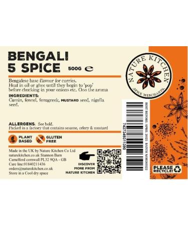 Bengali Five Spices Panch Puran (Mild) 500g - Gluten-Free & Vegan Seasoning Blend for Everyday Cooking | Nature Kitchen - Buy Online on SooperMarket.com