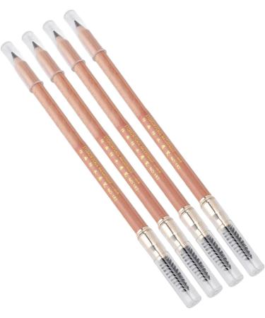 Eyebrow Pencil DoubleSided Waterproof 4 Pieces LongLasting Eyebrow Makeup Pencil Moderate Hardness Spiral Brush Head Beech Pen Handle for Daily Travel (Coffee) - Buy Online on SooperMarket.com