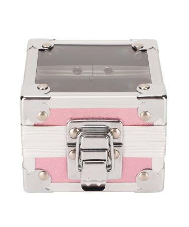 Nail Drill Bit Holder 25 Holes Exhibition Stand Organizer 3 Layer Sponge Transparent Flip Cover Rivet Reinforcement Dustproof Nail Drill Bit Displayer(Pink)