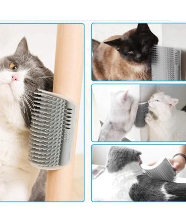 Cat Self Groomer Wall Corner Massage Comb for Long & Short Fur Cats - Grey - Buy Online on SooperMarket.com