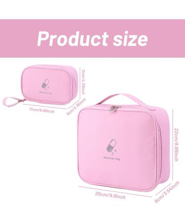 2 Pack Waterproof Large Capacity Medication Bag | Travel Pharmacy & Emergency Kit - Pink - Buy Online on SooperMarket.com