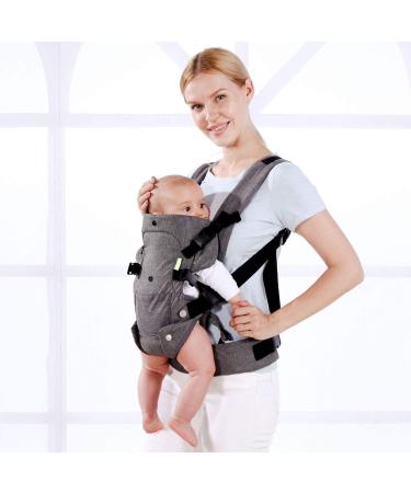 Baby Soft Carrier for Newborn - Ergonomic 4-in-1 Sling Wrap for Infants 7-45lbs - Grey - Buy Online on SooperMarket.com