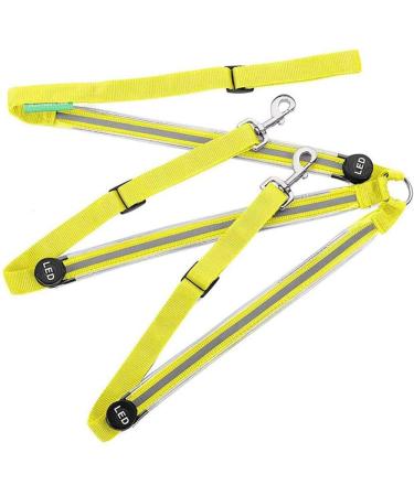 FM2018XSL Horse Harness LED Breastplate Luminous Reflective Belt for Outdoor Equestrian Protection Safety Yellow