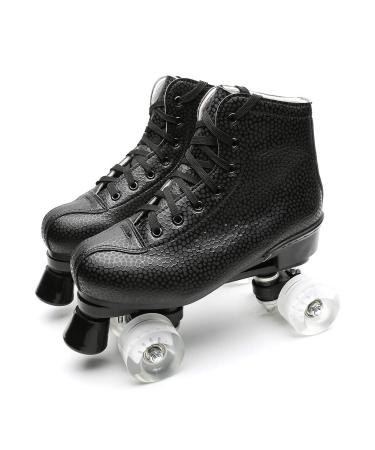 Women's Quad Roller Skates Indoor Outdoor Speed Skate for Men White Wheels 10 M US Women/10.03"