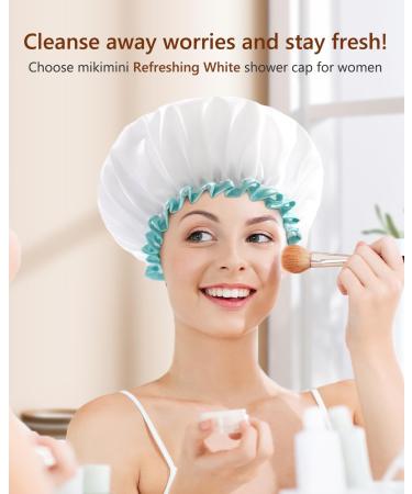 Mikimini White Shower Hood for Women & Girls - 2-Pack Double Waterproof Reusable & Washable Soft & Convenient - Buy Online on SooperMarket.com
