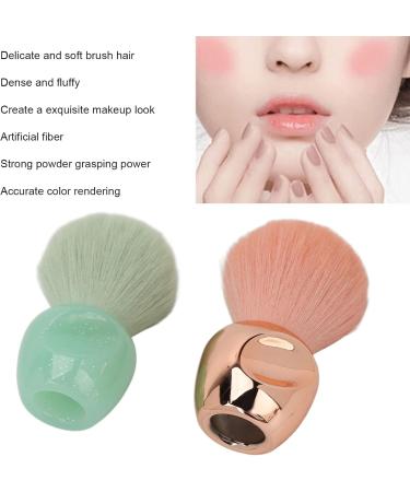 Soft Fluffy Hair Cosmetic Beauty Brush with Strong Powder Grasping Power Accurate Coloring Delicate Looking. Perfect for Loose Powder Blusher. Rose Gold Light Green - Buy Online on SooperMarket.com