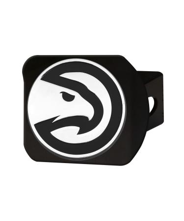FANMATS 22718 Atlanta Hawks Black Metal Hitch Cover with Metal Chrome 3D Emblem