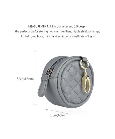 Harayaa Pacifier Holder with Clip & Bag | Gray Pacifier Pendant for Strollers & Diaper Bags | Store 2 Pacifiers - Buy Online on SooperMarket.com