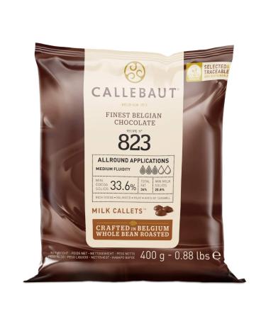 CALLEBAUT Recipe No. 823 - Couverture Callets whole milk chocolate 33.6% cocoa 1 x 400G 400 g