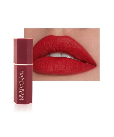 Matte Lipstick Long Lasting Non Stick Cup Velvet Lipstick Lip Gloss Waterproof Lipstick Professional Lipstick Cosmetics Make Up Gifts Full-Coverage Lip Color Lipsticks for Women (Scarlet)