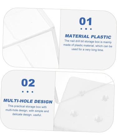 Mipcase 2 Pcs Nail Drill Bit Container Drill Bit Stand for Nails Nail Drill Bit Holder Drill Bits Cleaning Brush Case Drill Bits Display Case Nail Bits Manicure Tools Portable Plastic - Buy Online on SooperMarket.com