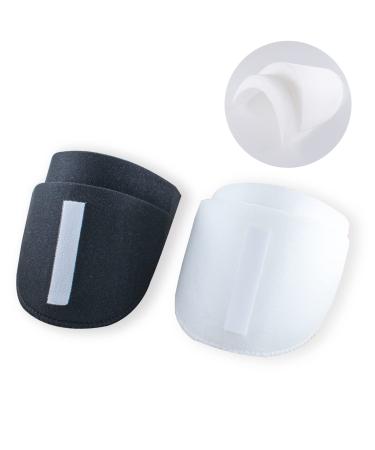 2 Pairs Set-in Shoulder Pads Breathable Thick Sponge Pads Shoulder Enhancer Thickness 2cm Sewing Supplies for Women Men Sloping Shoulder High Low Shoulders Blazer Suit T-Shirt Clothes (Black+White)