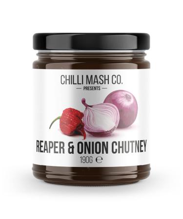 Carolina Reaper & Onion Chutney | Chilli Mash Company | Spicy Condiment for Cheese Sandwiches or Ploughman's Lunch | Vegan and Vegetarian Friendly 190g.