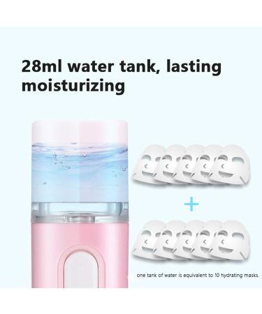 USB Nano Mist Sprayer Humidifier Portable Hand Held Moisturizing Facial Sprayer 28ml (Roseate) - Buy Online on SooperMarket.com