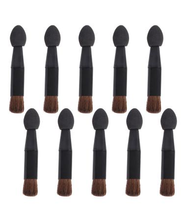 PLAFOPE 10pcs Double Ended Eye Shadow Stick Eye Makeup Accessory Makeup Eyeshadow Sponge Horse Hair Black