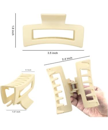 Set of Hair Claw Clips in Brown, Beige, Cream, and Black for Women, Girls, Unisex - Medium Size Rectangle Box Hair Clip - Buy Online on SooperMarket.com