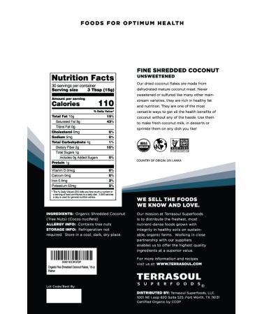 Terrasoul Superfoods Organic Coconut Flakes 2 Lbs (2 Pack) - Finely Shredded Macaroon Cut - Buy Online on SooperMarket.com