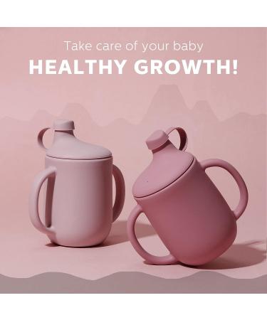 Dandat 2 Pcs Silicone Sippy Cups for Babies 6 Months+ | Spill Proof Toddler Training Cups with Double Handles | Easy Grip & BPA Free | 5 oz - Buy Online on SooperMarket.com