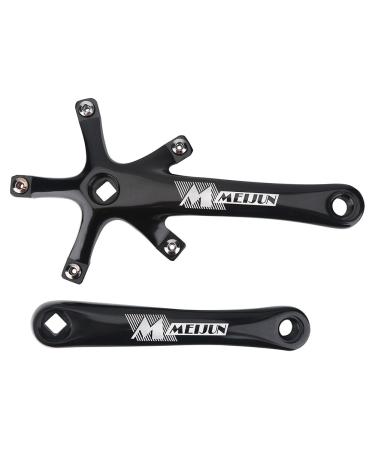 Keenso Bike Crank Arms, 1 Pair Universal 170mm Bicycle Aluminium Alloy Single Crankset Crank Arm Set Bicycle Repair Parts BCD 130 mm for Mountain Bike Road Bike Black