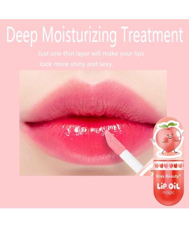 3Pcs Temperature Color Change Lip Gloss Set - Hydrating Clear Lip Oil - High-Shine Peach Long Lasting Moisturizing Plumping Gloss for Women - Buy Online on SooperMarket.com