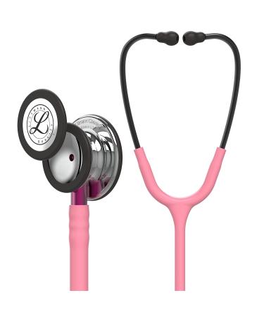 3M Littmann Classic III Monitoring Stethoscope Mirror Chestpiece Pearl Pink Tube Pink Stem and Smoke Headset 27 inch 5962
