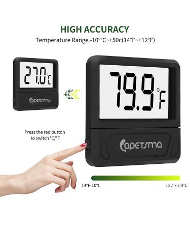 Capetsma Digital Aquarium Thermometer - Accurate Reptile and Fish Tank Temperature Gauge with Large LCD Screen - Buy Online on SooperMarket.com