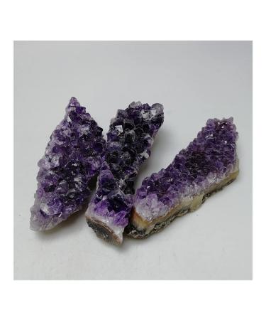 Collection Natural Amethyst Crystal Quartz Drusy Geode Cluster Healing Stones Decoration Ornament Purple Feng Shui Stone (Size : 45-60g)