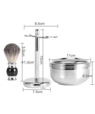 Professional Shaving Stand for Brushes & Bowls | 23x12x12 cm | Men's Razor Tool Set with Synthetic Hair Brush & Alloy Soap Cup - Buy Online on SooperMarket.com