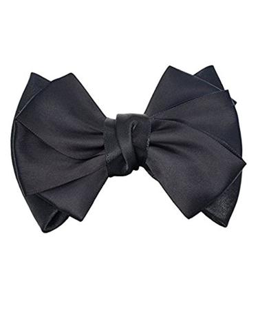 Black Bow Hair Clip with Hairnet Snood - Hair Bun Cover Barrette - Buy Online on SooperMarket.com