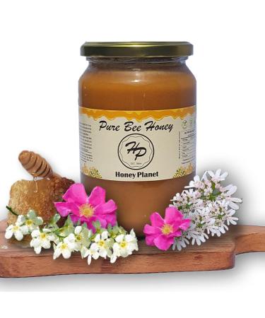 Natural Creamed Pure and Raw Honey from ECO/BIO Area Unheated Unpasteraised Unfiltered Mountain Honey harvested in our own Bee Farm (Large 1000 gram) 1 kg (Pack of 1) 1000.0