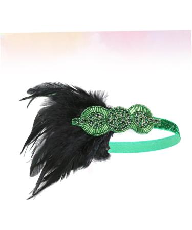 HAPINARY Feather Headdress Vintage Hairband Hair Band Headdress for Party Hairband Party Headdress Hijab 1920s Headband Dance Headpiece Turban Party Headwear Bride Accessories Prom One Size Green - Buy Online on SooperMarket.com