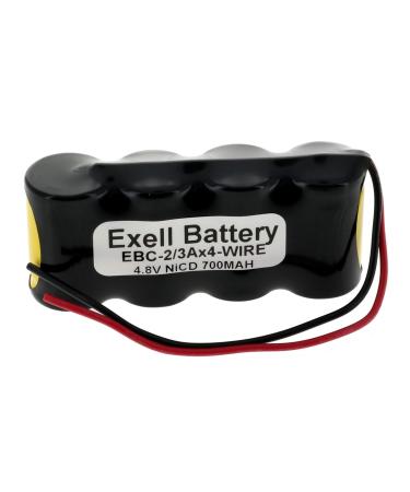 Exell 4.8V 700mAh NiCD Battery w/Wire Leads for Emergi-lite 850.0062 Light