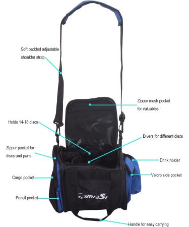 Disc Golf Starter Set with 6 Discs, Marker, Towel & Bag - Blue Fairway Driver - Buy Online on SooperMarket.com