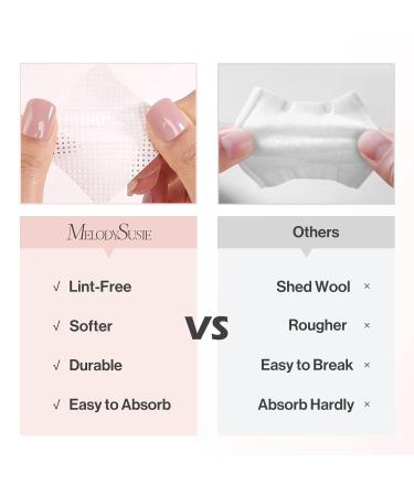 MelodySusie Lint Free Nail Wipes - 1050 Pcs Absorbent Non-Woven Gel Polish Remover Pads | Soft Alcohol Wipes for Nail Tech Salon Supplies & Dip Nail Prep - White - Buy Online on SooperMarket.com