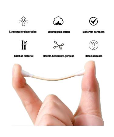 Organic Bamboo Cotton Swabs XL - 252pcs | Biodegradable & Dust-Free - Buy Online on SooperMarket.com