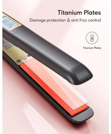 Wavytalk 100% Pure Titanium Hair Straightener | Dual Voltage 1 Inch Flat Iron | Silky Hair Instantly | 170 -450 | Matt Black - Buy Online on SooperMarket.com