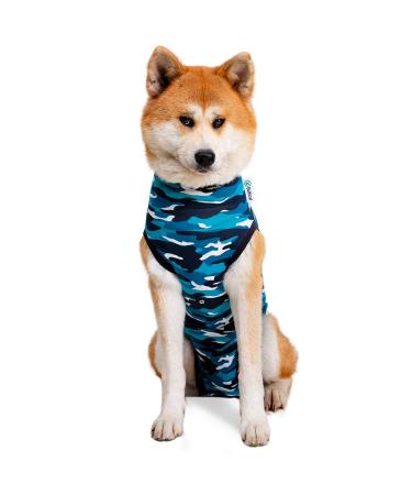 Suitical Recovery Suit Hund L Blau Camouflage blau (tarnfarben) L (1Pack)