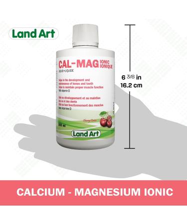 Liquid Ionic Calcium Magnesium Formula with Vitamin D Vitamin C and Zinc - Maintain Healthy and Stronger Bones - 500ml - Cherry Flavor - Non-GMO Gluten Free Sugar Free - Made in Canada - Buy Online on SooperMarket.com