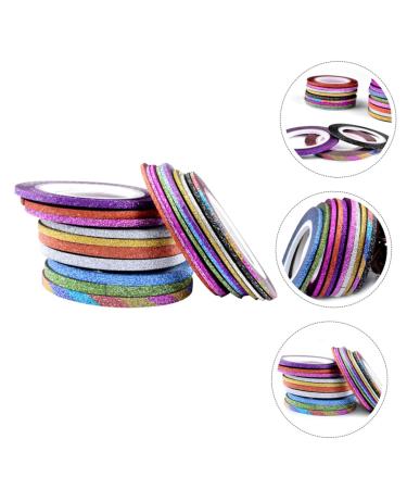 Beavorty 90 Pcs Adhesive Line Sticker Washi Tape Dispenser Nail Decor Nail Tape Strip Adhesive Epoxy Nail Art Stickers Nail Strip Tape Gold Powder Gold and Silver Thread Optional - Buy Online on SooperMarket.com