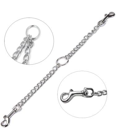 LERTREEUK Double Dog Leash | Stainless Steel 2-Way Chain Coupler for 2 Dogs (50cm) | Durable & Tangle-Free Double Leash for Easy Walks - Buy Online on SooperMarket.com