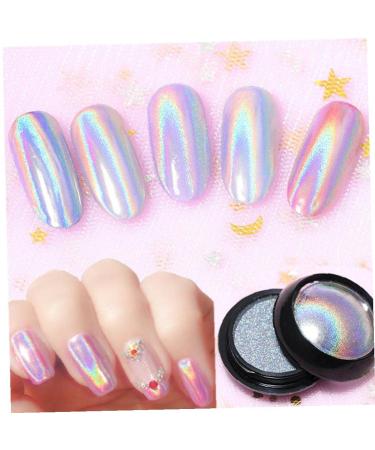 0.5g/Box Holographic Nail Powder Pink Rainbow Nail Dust Glitter Nail Art Powder Women Manicure Tool