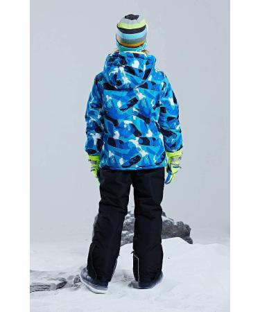 WOWULOVELY Kids Ski Snowsuit Set - Waterproof Boys Snow Jacket & Pants - Blue/Black - Size 10 - Buy Online on SooperMarket.com