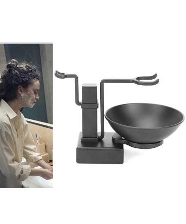 Premium Stainless Steel Shaving Brush Holder & Black Soap Dish Set for Men - Perfect Gift for Grooming - Buy Online on SooperMarket.com