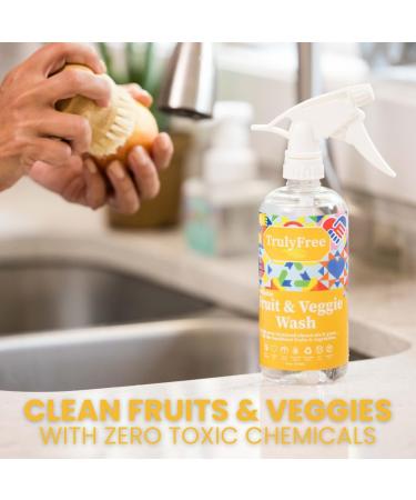 Truly Free Natural Fruit & Veggie Wash Kit - DIY Produce Cleaner Spray (16oz Bottle + 2 Pouches) - Eco-Friendly Vegetable & Fruit Cleaner - Buy Online on SooperMarket.com