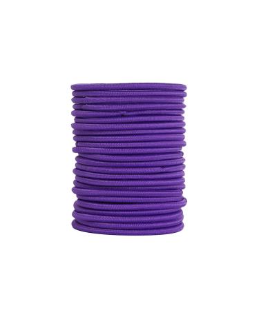 12 PCS Elastic Hair Bands 3mm Elastic Hair Ties Ponytail Holders Bulk Hair Ties No Metal Gentle Elastics for Women Men Girls Kids (Purple)