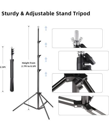 8.5x10ft Adjustable Backdrop Stand Kit with Spring Clamps - Perfect for Parties, Photography, and Video - Buy Online on SooperMarket.com