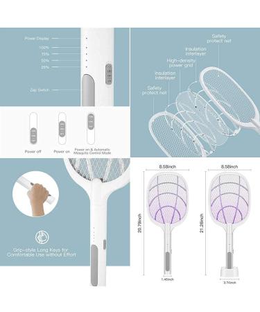 Weidasi 2 in 1 Large Electric Mosquito Swatter Bug Zapper Mosquito Lamp Fly Killer Insect Swatte 3000 Volt USB Rechargeable LED Purple Light Trapping Mosquitoes 3 Layers Safety Mesh Design - Buy Online on SooperMarket.com