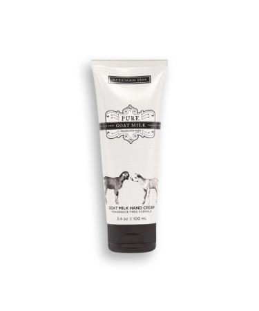 Beekman 1802 Pure Goat Milk Hand Cream - Moisturizing Lotion for Dry Skin - Anti-Aging Hydration - Good for Sensitive Skin - Cruelty Free Pure Goat Milk (Fragrance Free) 3.4 Fl Oz (Pack of 1)