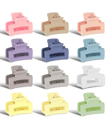 WLLHYF 12pcs Mini Hair Clips - Durable Non-Slip Jaw Clips for Women & Girls - 90s Multicolor Matte Accessories for Thin Thick Curly Hair - Buy Online on SooperMarket.com